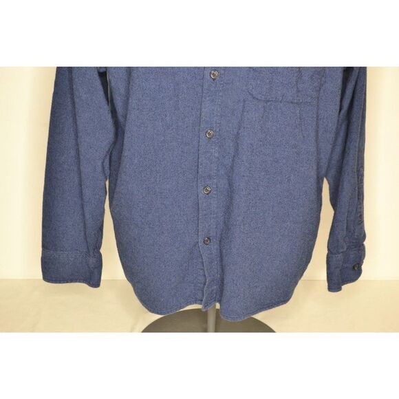Eddie Bauer Men's XXL Blue Heavyweight Flannel Button Down Long Sleeve Shirt - Picture 3 of 11